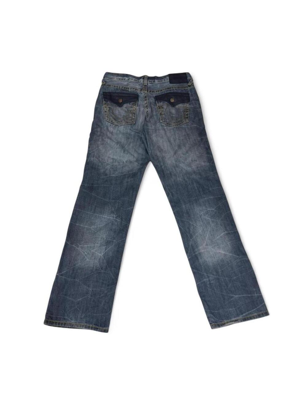 Y2K OKAY Jeans Wear Blue Denim Jeans Flap Pocket TR Style